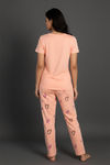 Zivame Farm Lore Knit Cotton Pyjama Set - Peach Pearl — thumbnail 3